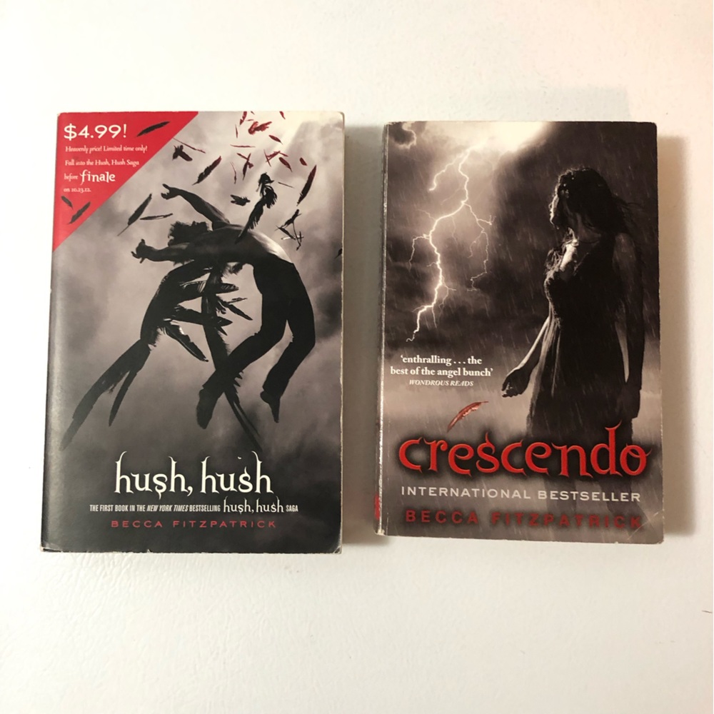 Becca Fitzpatrick Lot of 2 Books: Hush Hush & Crescendo Paperbacks